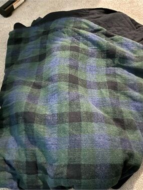 Plaid Green & Navy Throw Blanket